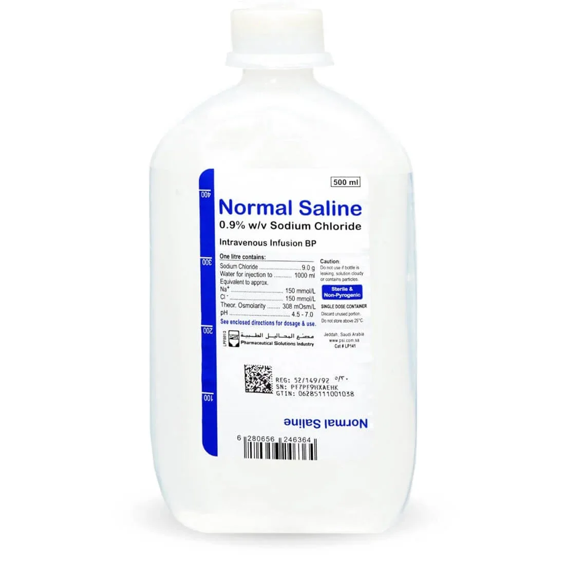 محلول ملحي عادي (Normal Saline 0.9%)